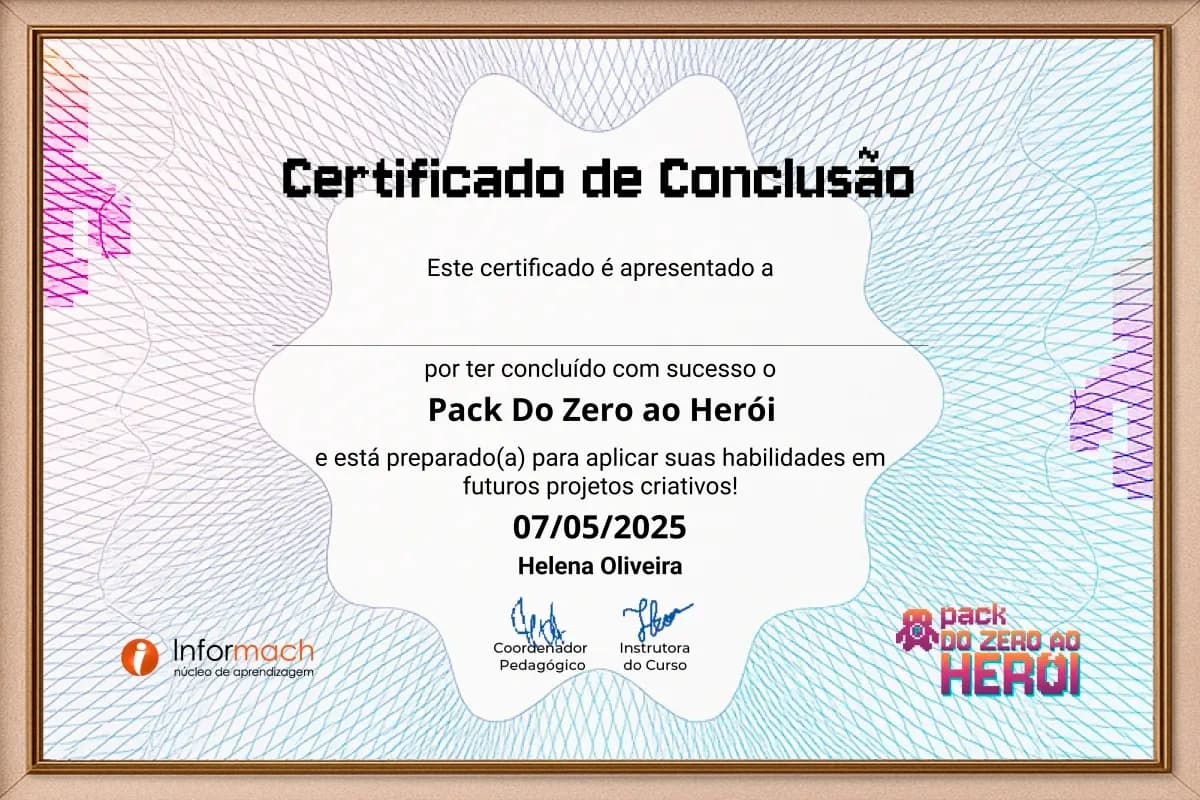 Certificado Pack do Zero ao Herói